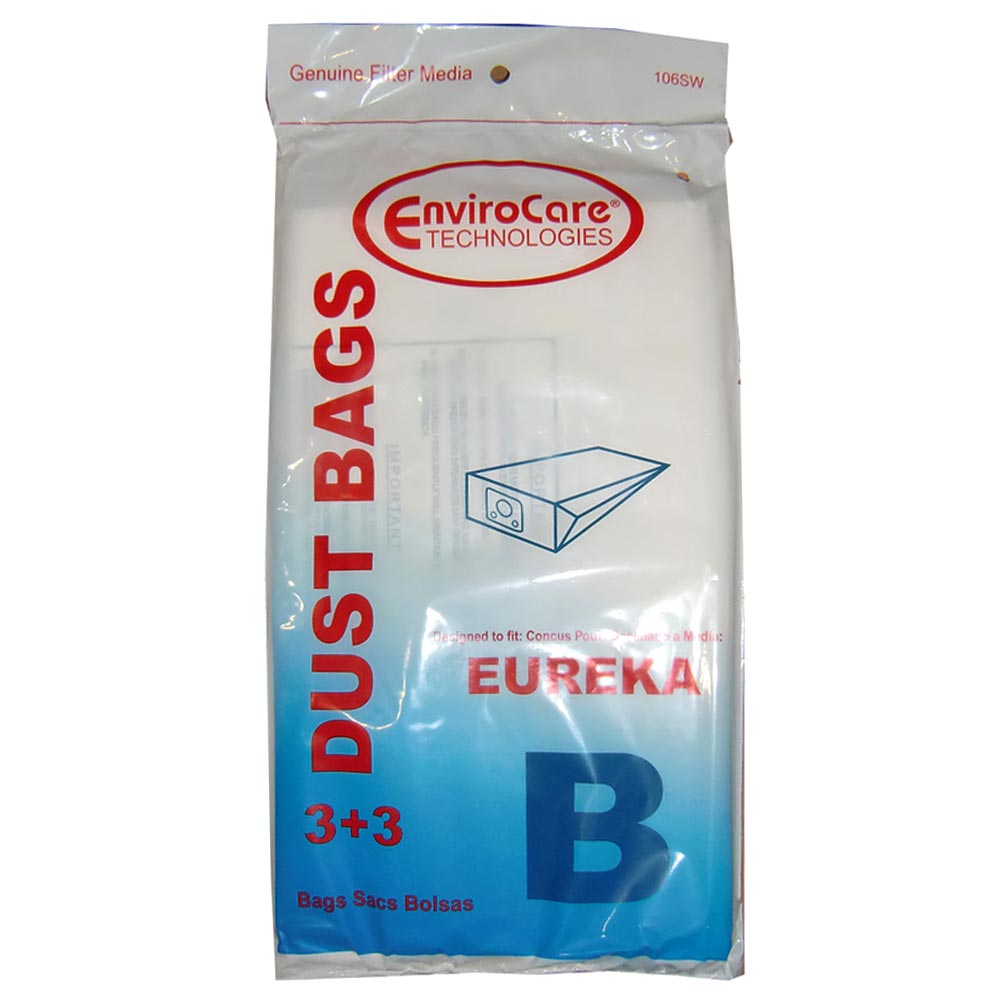 3-Pack EnviroCare Type B Canister Vacuum Bags - Fits Eureka 1700 3700 - 106SW