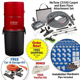 NuTone PP5501 All In One 4 Inlet Builders Central Vacuum Package