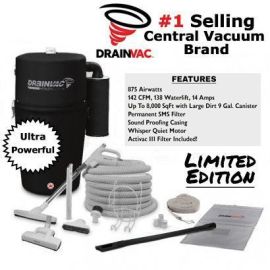 Drainvac Dark Edition Central Vacuum Complete Package