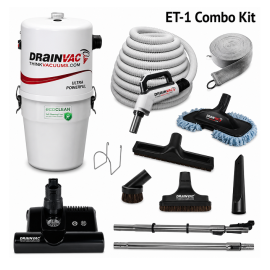 Drainvac Cobra/Python Central Vacuum and ET-1 Combo Kit