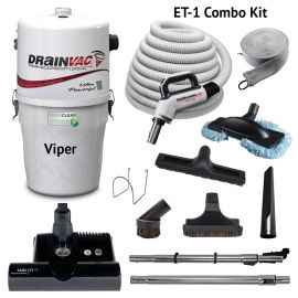 Drainvac Viper Central Vacuum and ET-1 Combo Kit