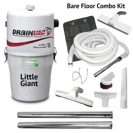 Drainvac Little Giant Central Vacuum and Bare Floor Combo Kit