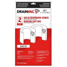 DrainVac SAC-15 Side Fill 4-Gallon Paper Allergy Bags