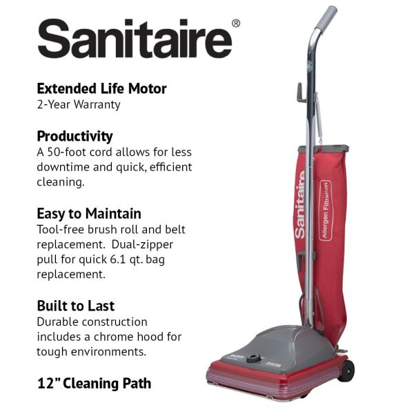 Sanitaire SC688 Commercial Upright Vacuum | Shake-Out Bag | 12