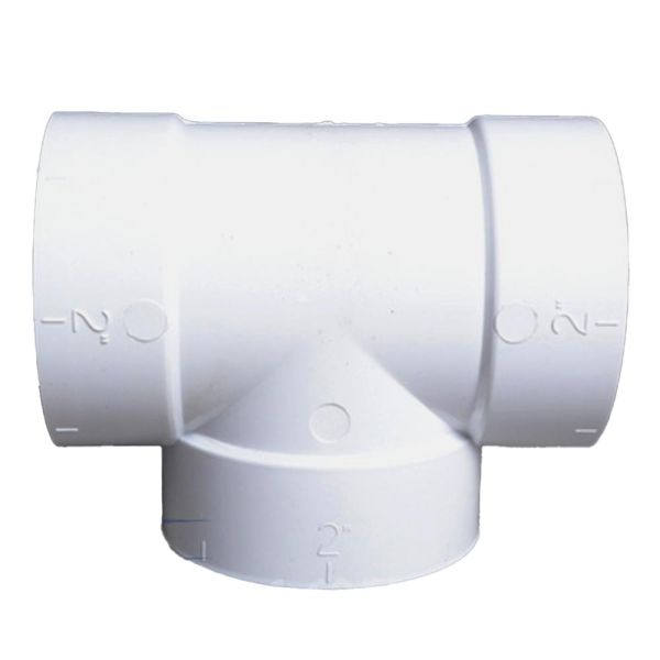 Central Vacuum Cleaner PVC 2-Inch Short 90 Degree Tee Fitting - BI-9082 Pipe Connector