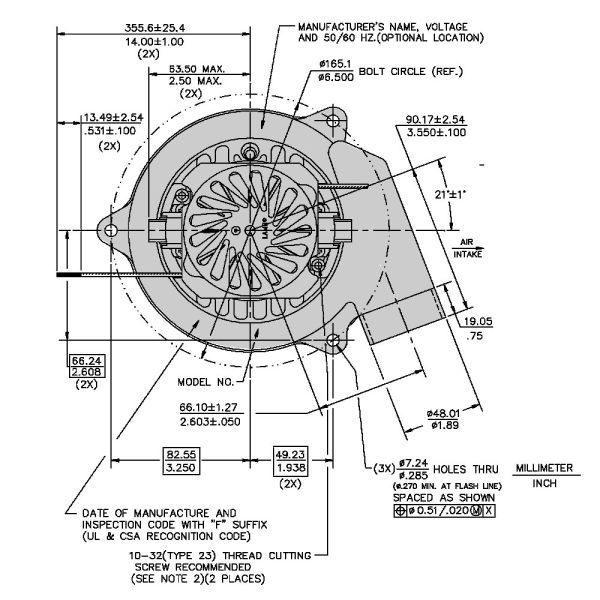 Ametek-Lamb (117123-00) Central Vacuum Motor - Call 1-800-322-2965