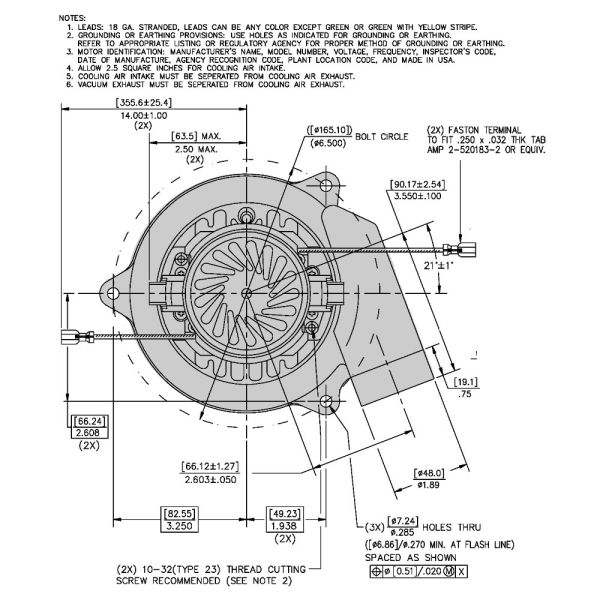 Ametek-Lamb (119260-07) Central Vacuum Motor - Call 1-800