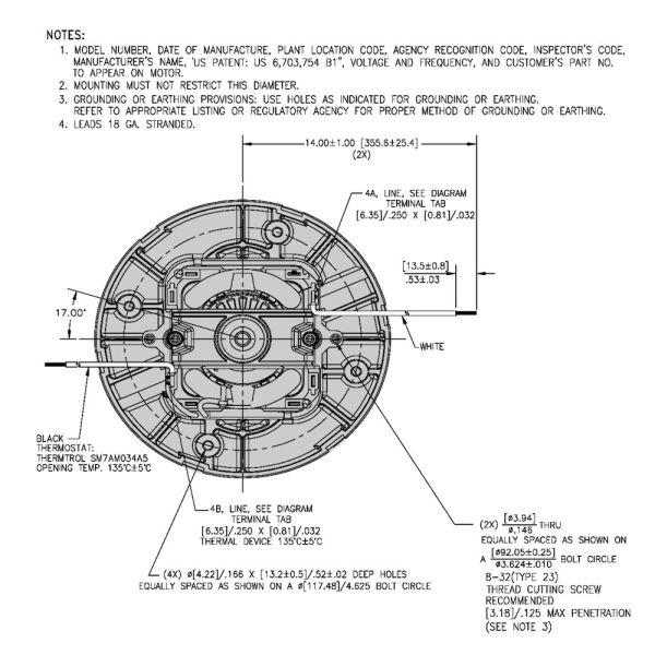 Ametek-Lamb Motor (122264-08) - Astrovac, Valet, Vacumaid, Imperium