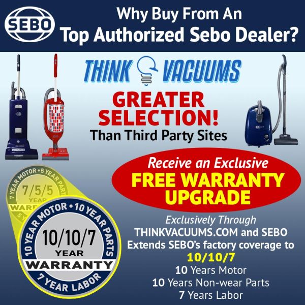 SEBO 9687AM AIRBELT K3 Premium Canister Vacuum Cleaner with 7-Year Motor Warranty, Comes with Powerful ET-1 Powerhead for Pets and Carpeting + Parquet Brush, 37-Foot Operating Radius, Made in Germany