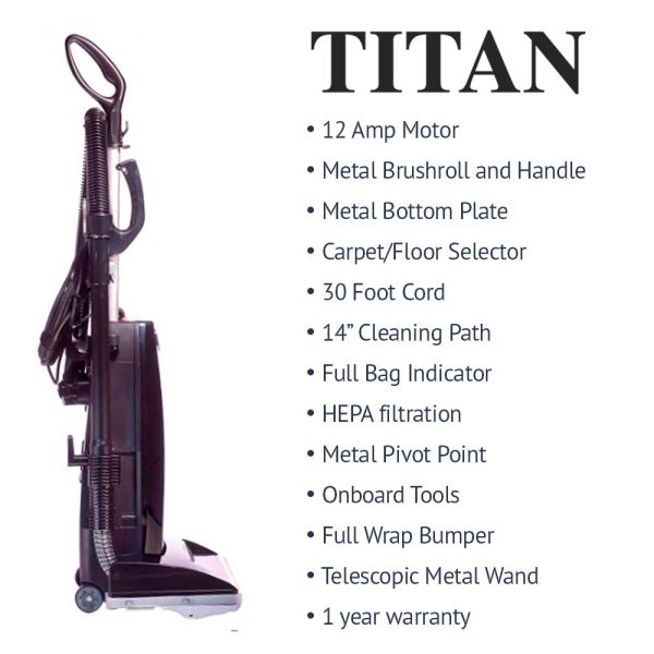 Titan T4000.2 Heavy Duty Commercial Upright Vacuum