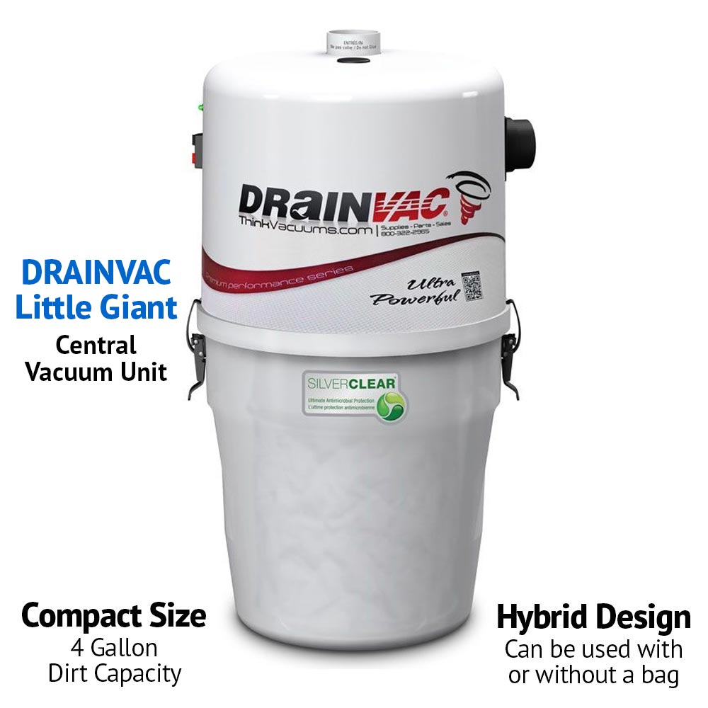 Drainvac Little Giant Central Vacuum & TurboCat Pro Combo Kit