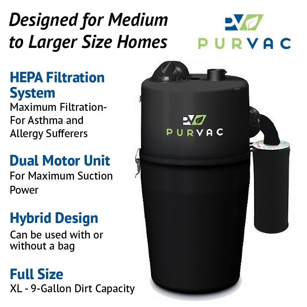 PurVac Estate Central Vacuum Package (12 Inlet Kit) w/ Lifetime Warranty