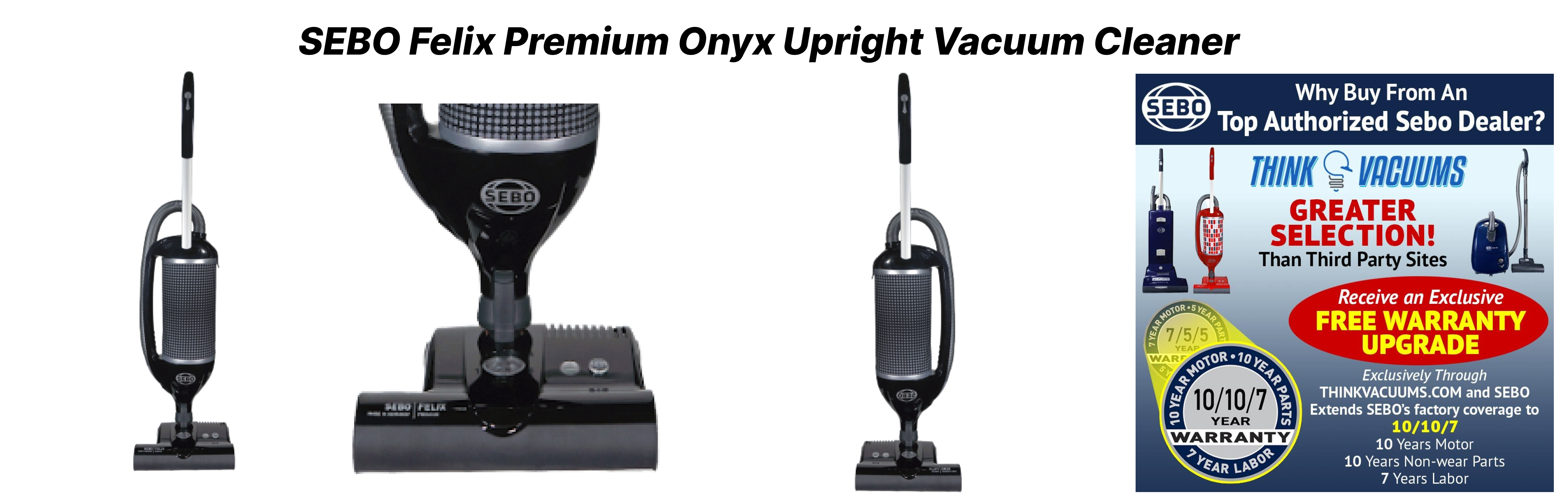 SEBO Felix Premium Onyx Upright Vacuum
