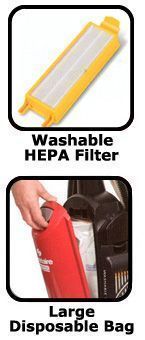 Washable HEPA Filter & Large Disposable Bag