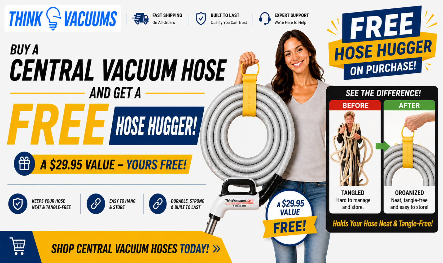 Buy a Central Vacuum Hose and Get a Free Hose Hugger