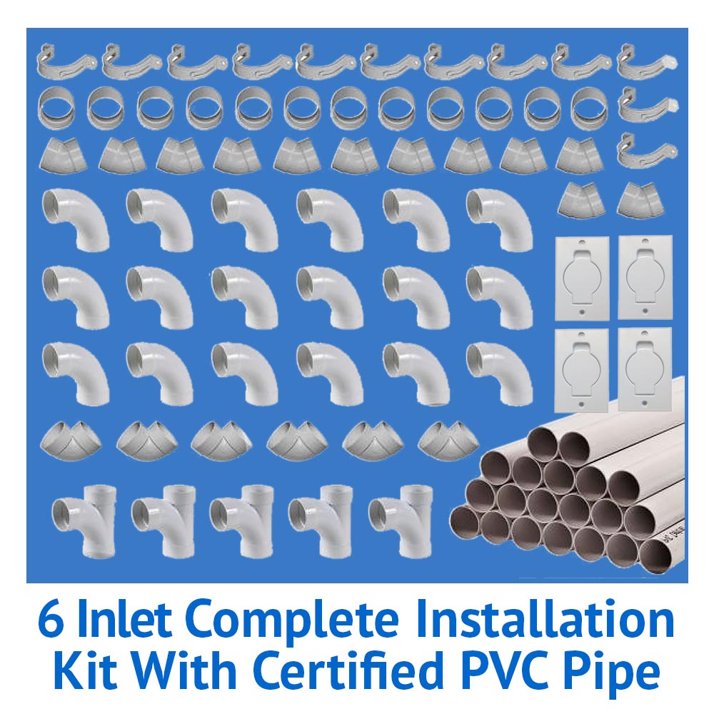 NuTone PP6501 All In One 6 Inlet Builders Central Vacuum Package