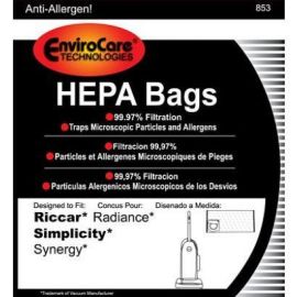 Riccar/Simplicity Type X Radiance HEPA Type Micro Lined Cloth Bags 853