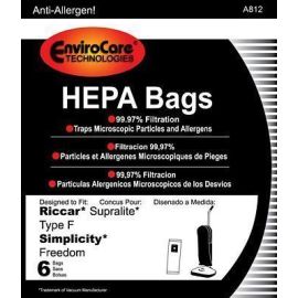 Riccar/Simplicity Compatible Style F HEPA Type Cloth Bags A812