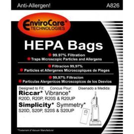 Riccar/Simplicity HEPA Type Micro Lined Paper Cloth A826