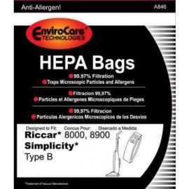 Riccar/Simplicity Type B HEPA Type Micro Lined Cloth Bags A846
