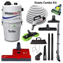 Drainvac Turbo Central Vacuum And Estate Combo Kit 