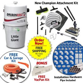 Drainvac Central Vacuum All In One Builders Package