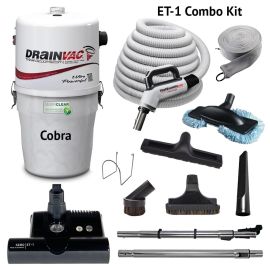 Drainvac Cobra Central Vacuum and ET-1 Combo Kit 