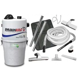 Drainvac Twin Turbo Central Vacuum And Bare Floor Combo Kit 