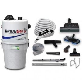 Drainvac Twin Turbo Central Vacuum And ET-1 Combo Kit 