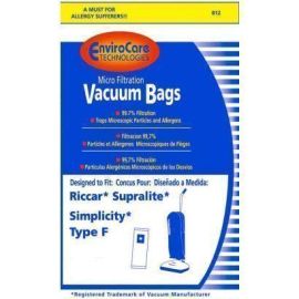 Riccar/Simplicity Type F Micro Lined Filtration Paper Bags 812