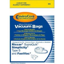 Riccar/Simplicity SuperQuick Type S Replacement Micro Lined Paper Bags 858