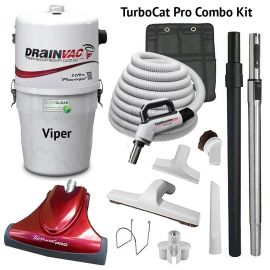 Drainvac Viper Central Vacuum & TurboCat Pro Combo Kit 