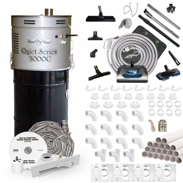 Dust Care Central Vacuum Full 4Inlet Install Kit (Builders Package)