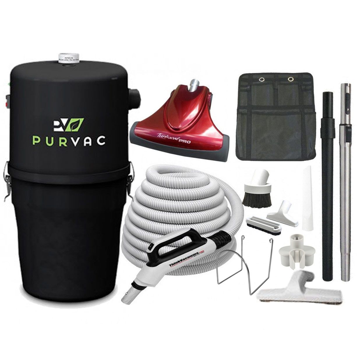 Purvac Piranha Central Vacuum (w/ Premium Turbo Combo Kit)