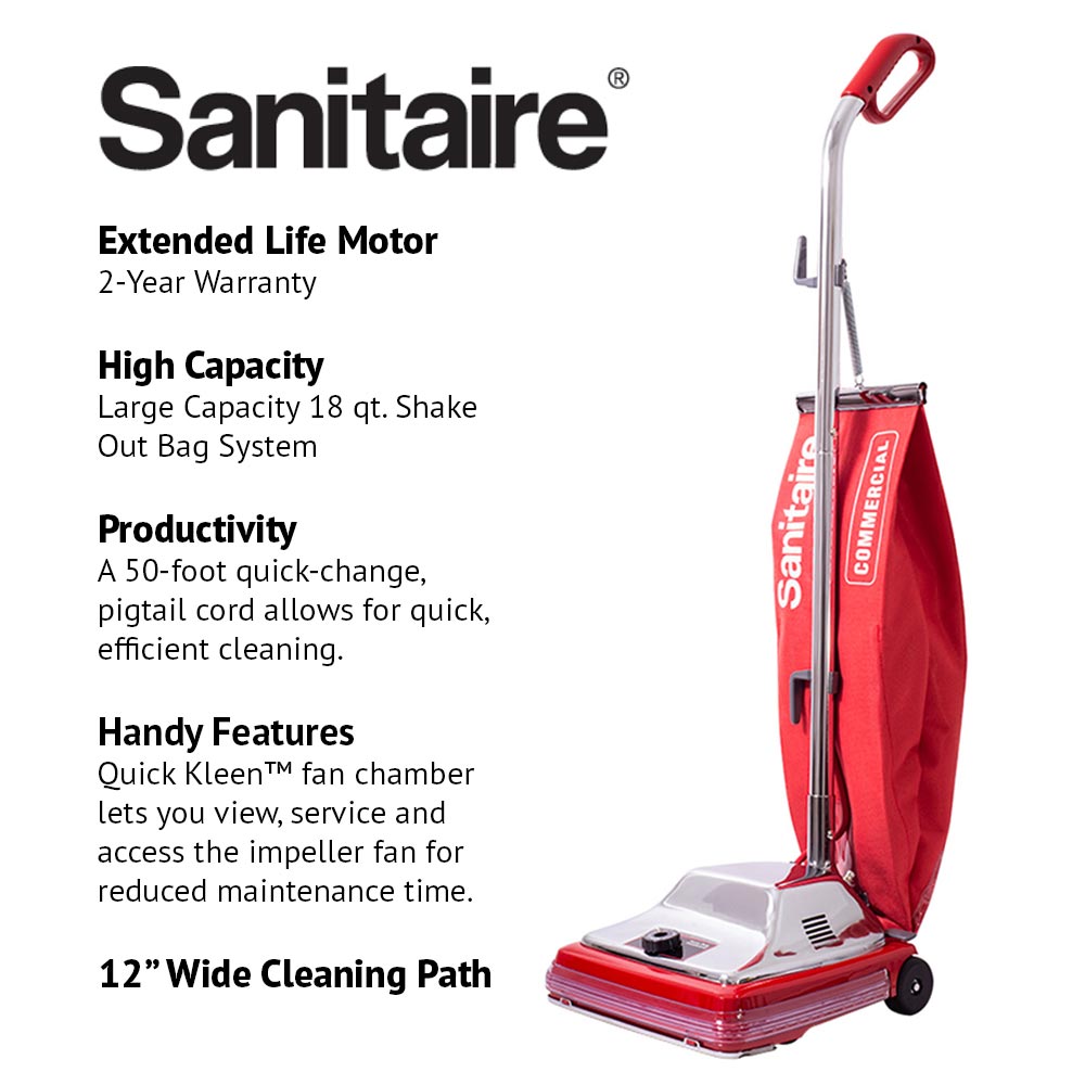 Sanitaire SC886 Commercial Upright Vacuum (Including Parts List)
