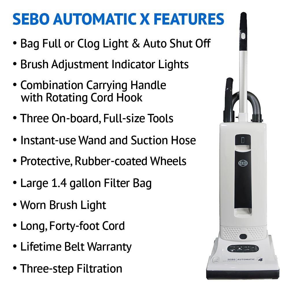 SEBO Automatic X4 (9570AM) White Upright Vacuum Free Shipping