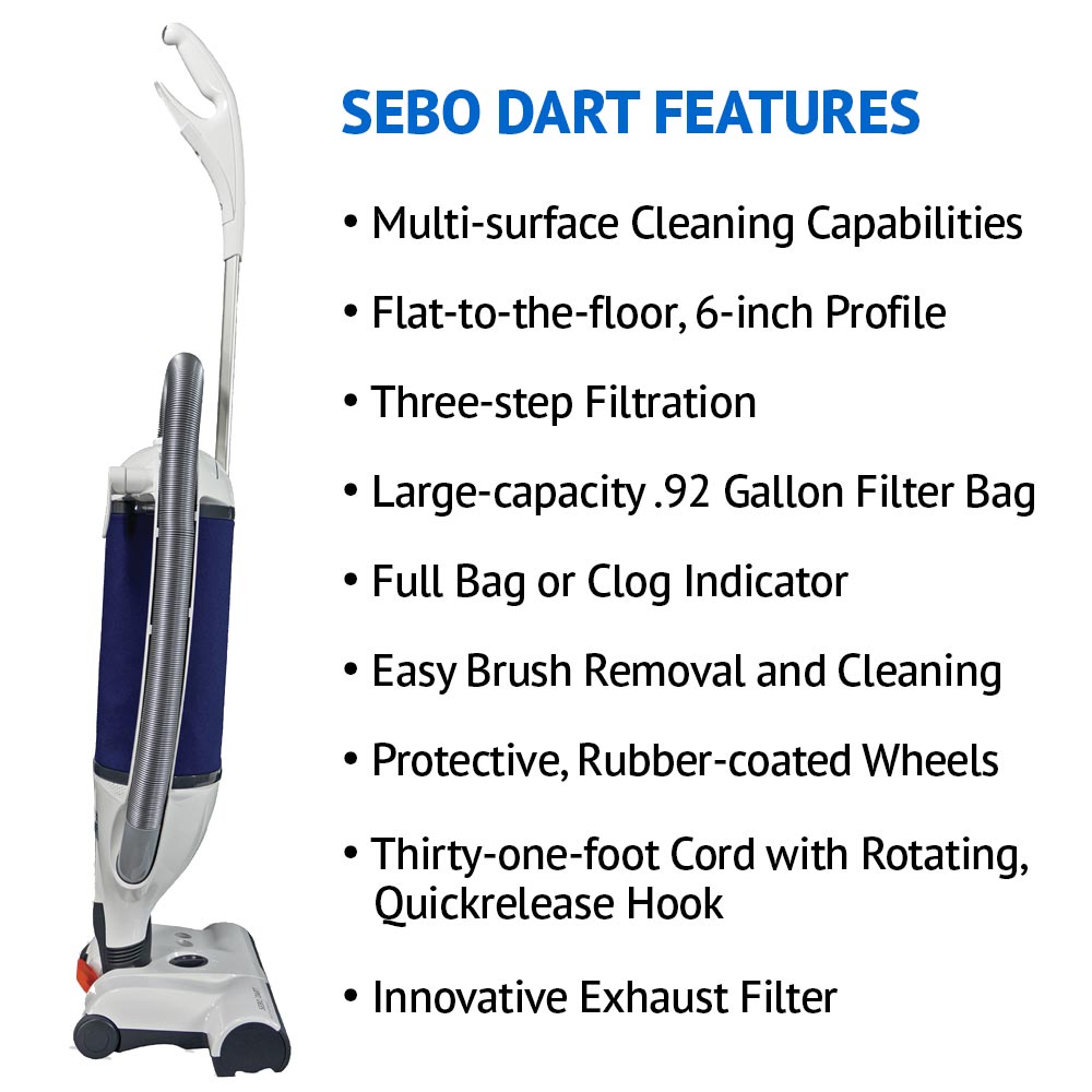 SEBO Dart (9855AM) Upright Vacuum Cleaner Free Shipping