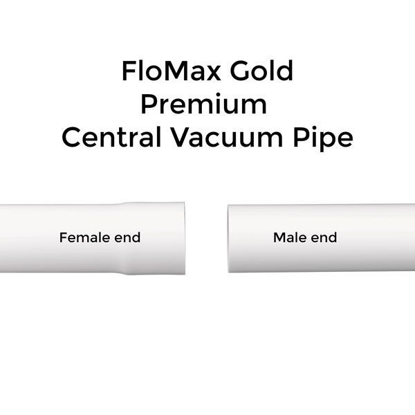 Schedule 20 Central Vacuum PVC Pipe (125 feet) Flomax Gold