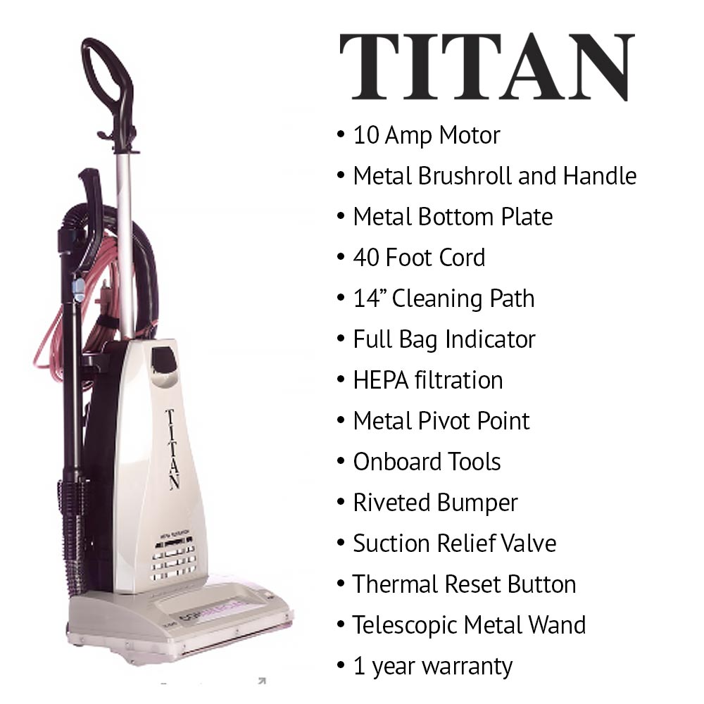 Titan TC6000.2 Commercial HEPA Upright Vacuum Cleaner